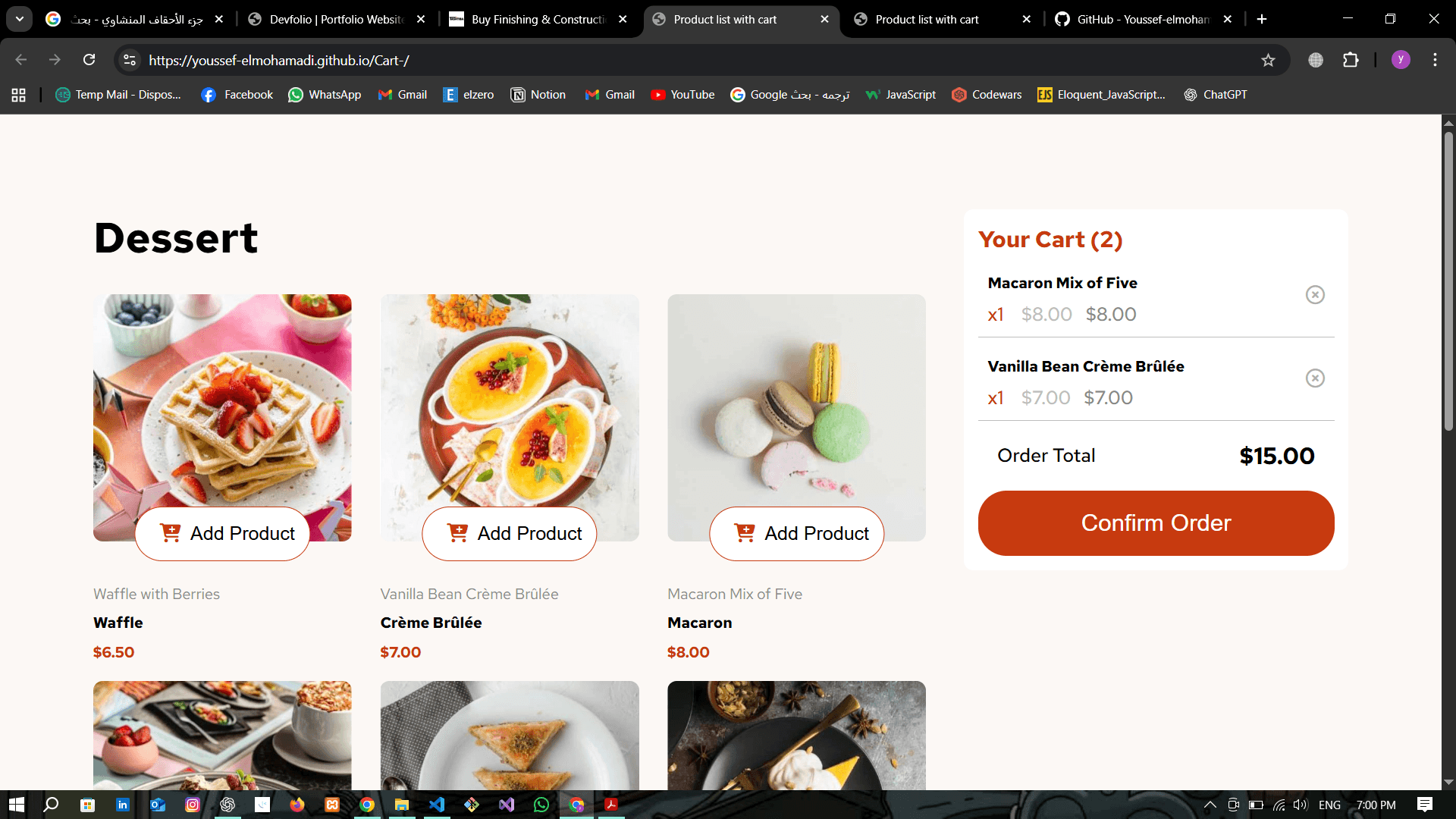 Vanilla JavaScript Shopping Cart
