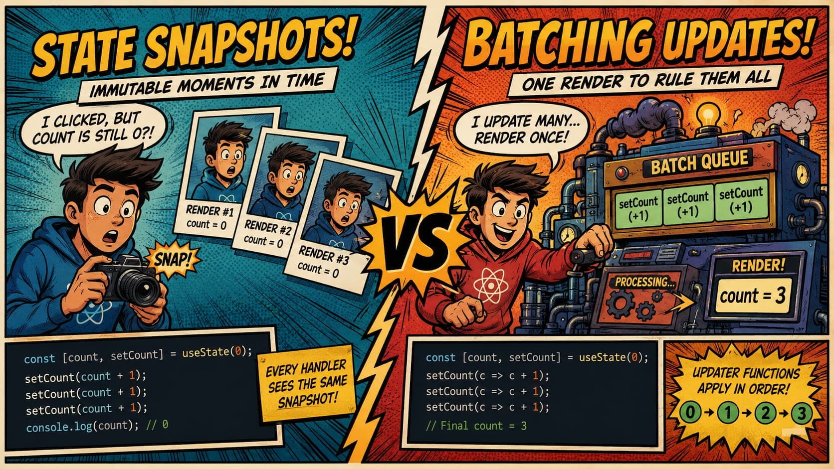 Understanding State Snapshots & Batching in React
